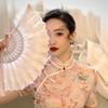 Vintage Feather Fan Classical Hand Dancing Fans Chinese Style Lace Folding Fan Art Crafts Gifts Dancing Proformance Party Decor
