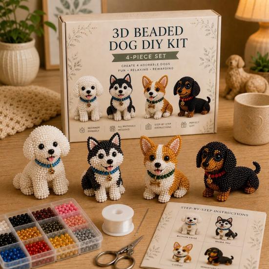 Tiny 3D Beaded Animal DIY Kit with Instructions Easy DIY Beading Kit