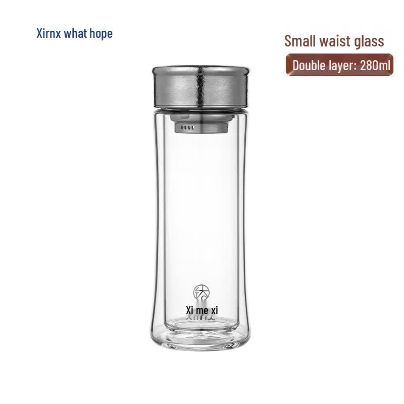 XIMX Tech Little Waist Double-Wall Glass Cup