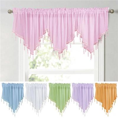 130cm X 60cm Solid Color Triangle Shape Kitchen Short Curtain Window Valance Drape Home Decor