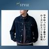 GENELESS Loose Fit Denim Size M Men's Jacket, Blue,