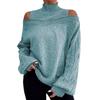 Autumn Winter Off Shoulder Half High Neck Sweater for Women Loose Oversized Knitwear Luxurious relaxed-fit slimming and versatile top