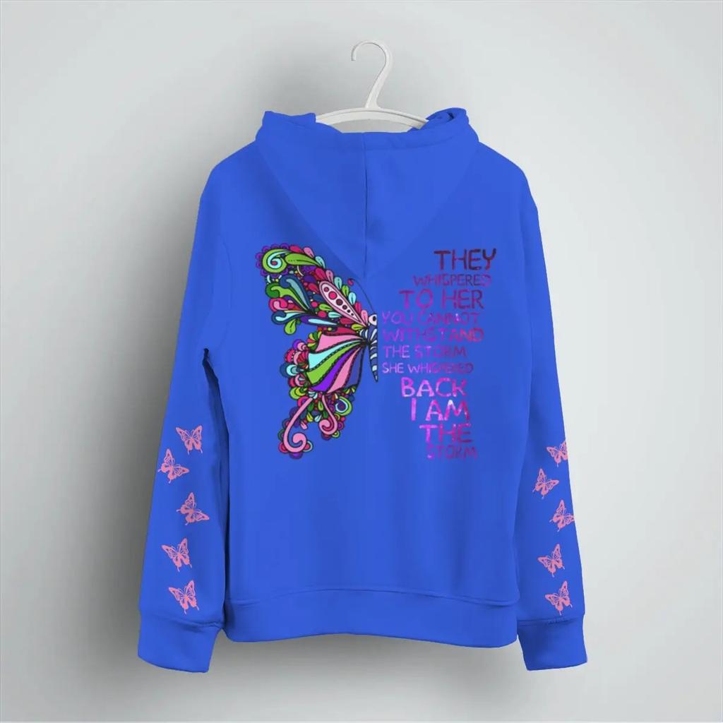 Color Butterfly Women's Men's New Spring Autumn Fashion Hoodies Vintage Butterfly Long Sleeve Outdoor Street Tops Hoody