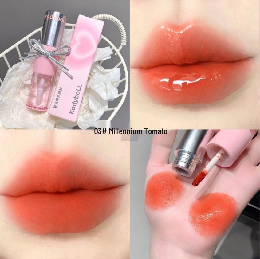 Kodyboll Double-Ended Long-Lasting Matte Lip Glaze - Moisturizing, Plumping, Versatile for a Natural Look.