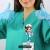 Cute Nurse with Coffee Retractable Badge Scroll Holder  Medical ID Card Holder for Nurses, Doctors and Medical Students with  Identity Accessories