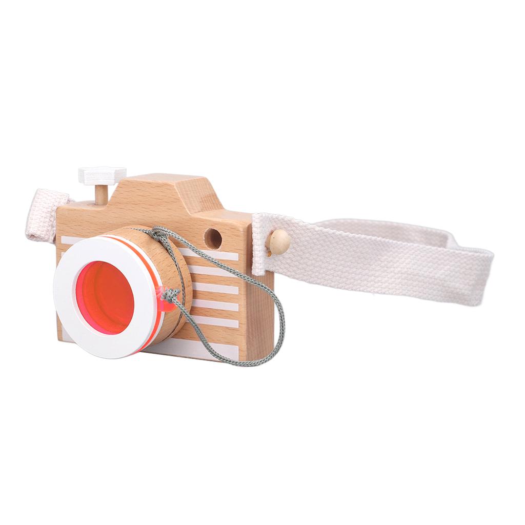 Wooden Camera Toy Educational Portable Innovative Basswood Kaleidoscope Camera for Children Toddlers