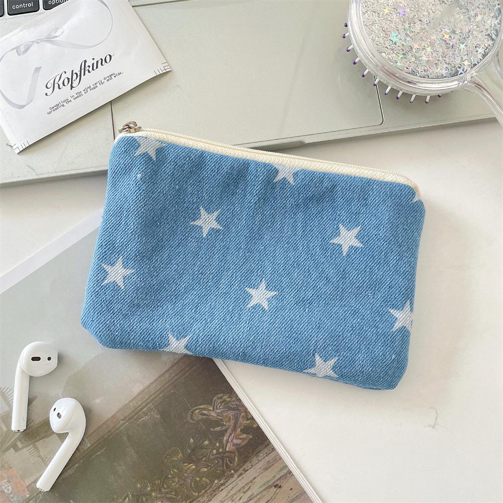 

Cute Cowboy Star Travel Small Cosmetic Lipstick Earphone Key Storage Bag Purse Women Makeup Handbags Wallet Pouch Bags Organizer about 10.5x15 cm темно-синий