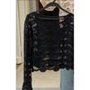 Summer New Arrival Women's Crochet Cut Out Knitwear Sun Protective Blouse Unique Chic Sexy Sexy Short Tops
