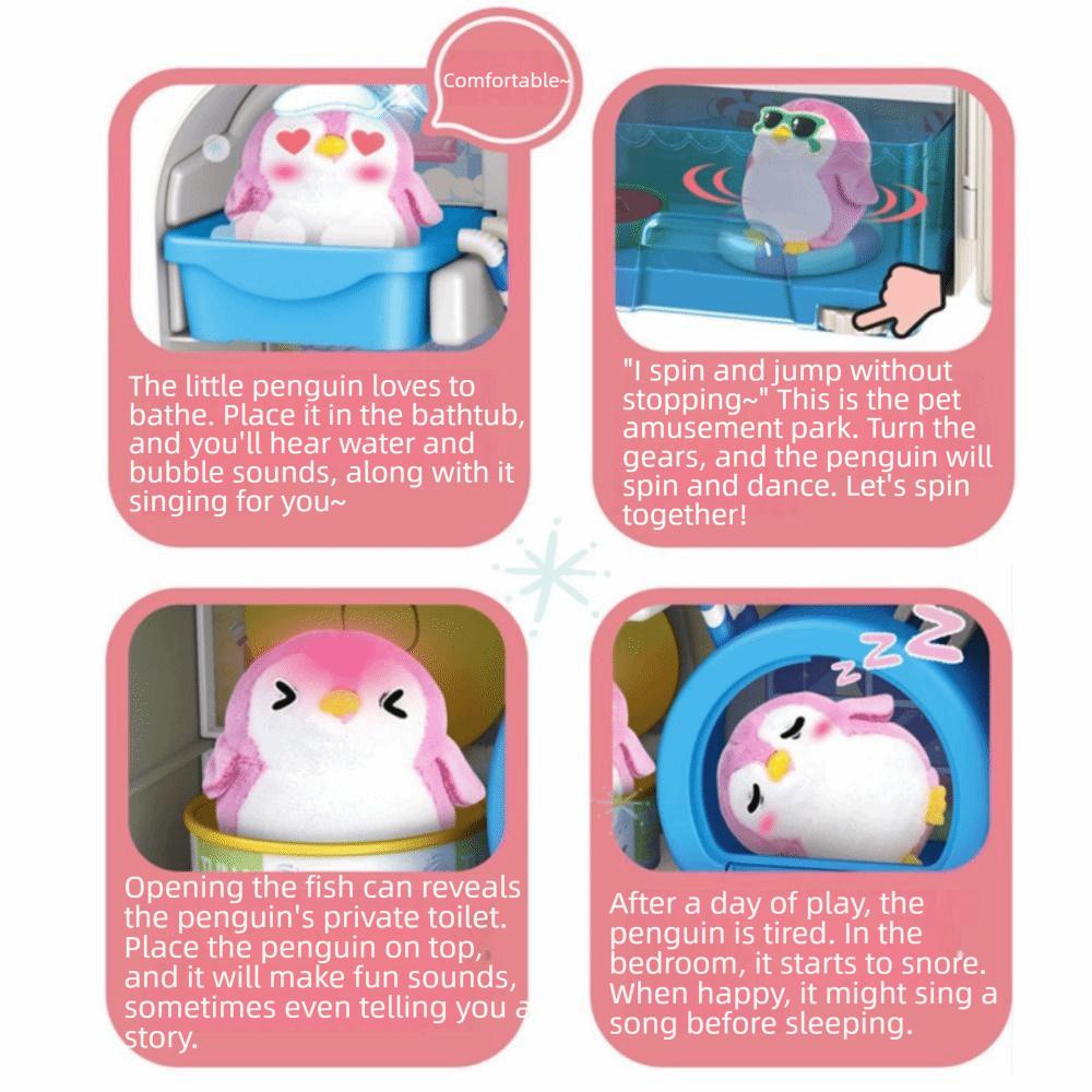 Model Crafts Children's Refrigerator Toys DIY Penguin Refrigerator Home Toys  Furniture Model