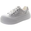Pantofi casual versatili cu șireturi platformă pentru femei, cap mare, noi de primăvară, adidași din piele lustruită