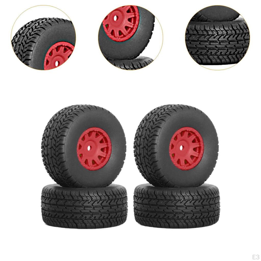 4 Pieces RC Car Wheels and Tires Easy to Install Spare Parts Modification for 1/14 Crawler