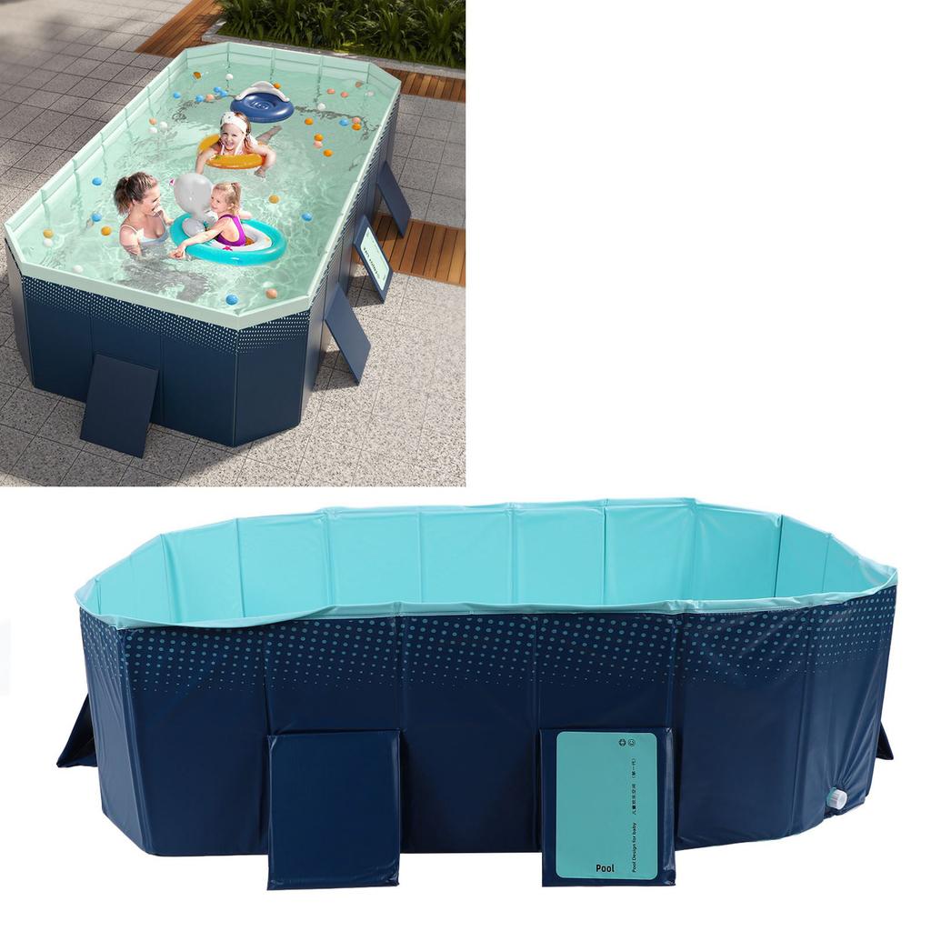 Foldable Pool Non Inflatable Thickened Wear Resistant Portable Swimming Pool for Outdoor Backyard Kids Dogs