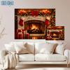 1Pcs Christmas Fireplace Themed Decoration Background Winter Backdrop Decorations For Photo Studio Photo Booth Christams Party