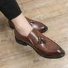 New men's shoes spring lazy pedal Doudou shoes British business casual leather shoes groom wedding shoes men