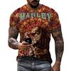 Men's 3D Rock Hip Hop Rap T-shirt Fashion Trend Street Casual Round Neck Short Sleeve Top