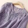 Summer New Embroidered Lace Loose Top Half-sleeved T-shirt