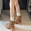 Fashion Fashion Height Increase Women Sandals Boots Fashion Hollow Out Open Toe Shoes Street Style Ladies Thick Heel Short Booties