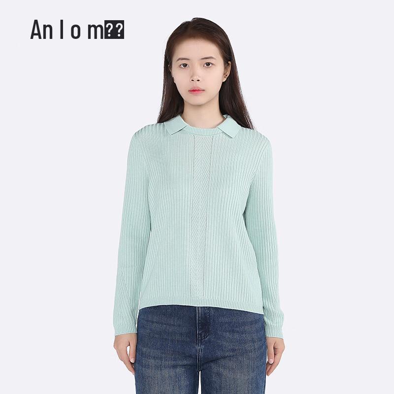 Anlom Women's Round Neck Long Sleeve Wool Sweater