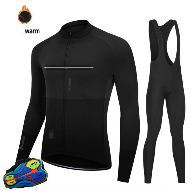 2026 Winter Thermal Fleece Long Sleeve Cycling Jersey Set Bib Pants Ropa Ciclismo Bicycle Clothing MTB Bike Men Clothes Suit