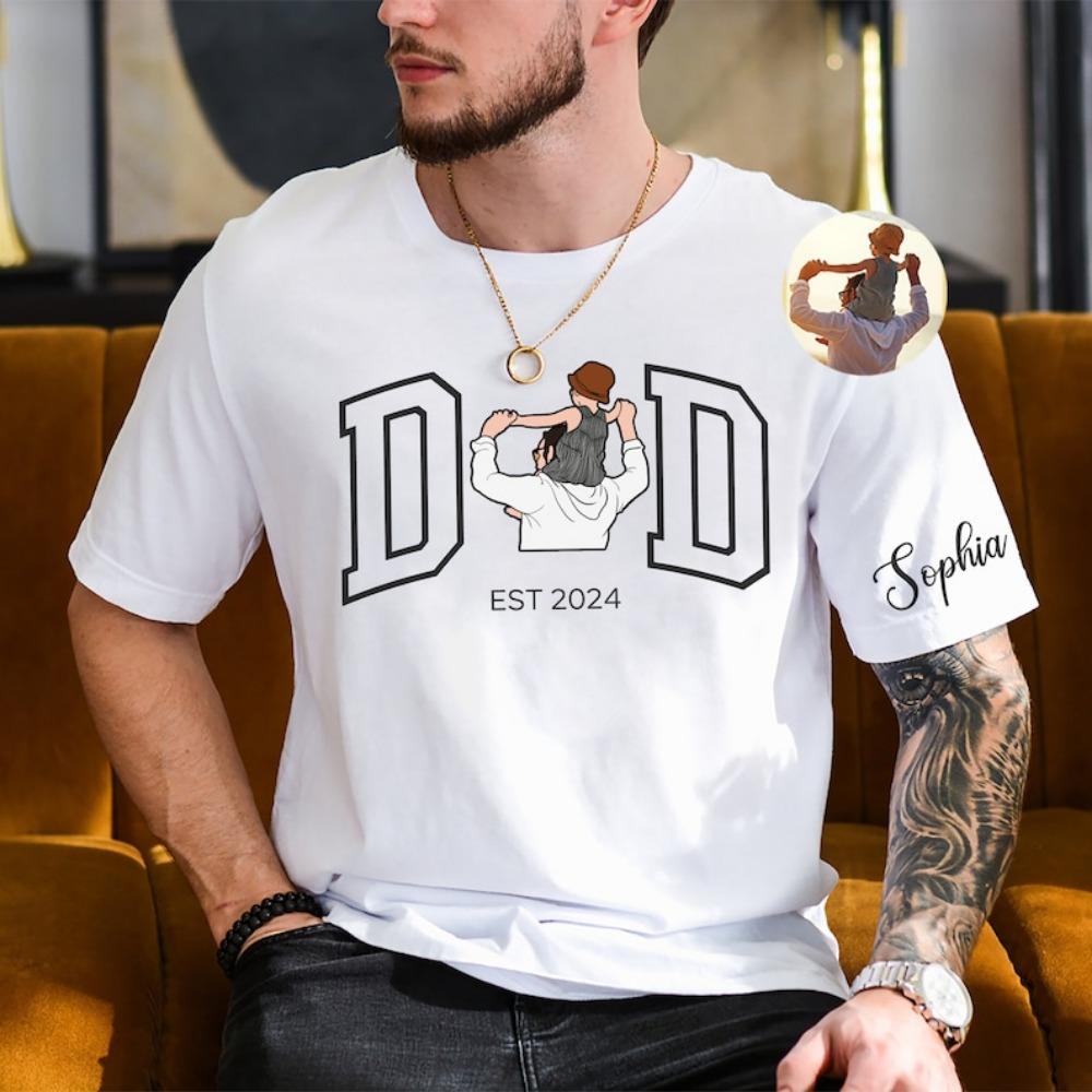 Tričko s vlastní fotografií pro tátu, tričko ke Dni otců, dárky ke Dni otců, personalizované tričko s portrétem táty
