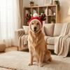 Adjustable Dog Reindeer Hat Warm Pet Calming Hood Cat Antler Hat  Festival Photo Prop