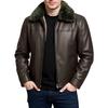 Men's Winter Solid Color Plus Velvet Leather Jacket Men's Casual Jacket