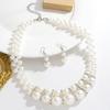 Retro Pearl Necklace and Earrings Set - Exquisite European & American Handmade Beaded Jewelry