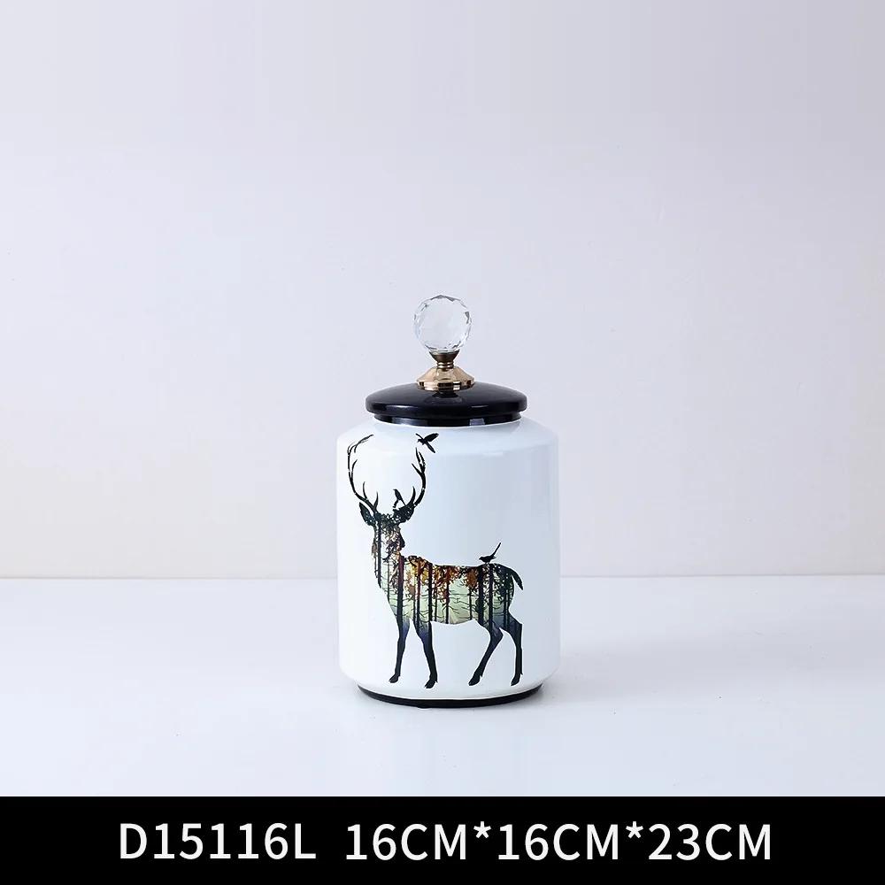 Nordic Light Luxury Ceramic Storage Jar Decoration Living Room Dried Flower Flower Arrangement Accessories Home Decoration Vase