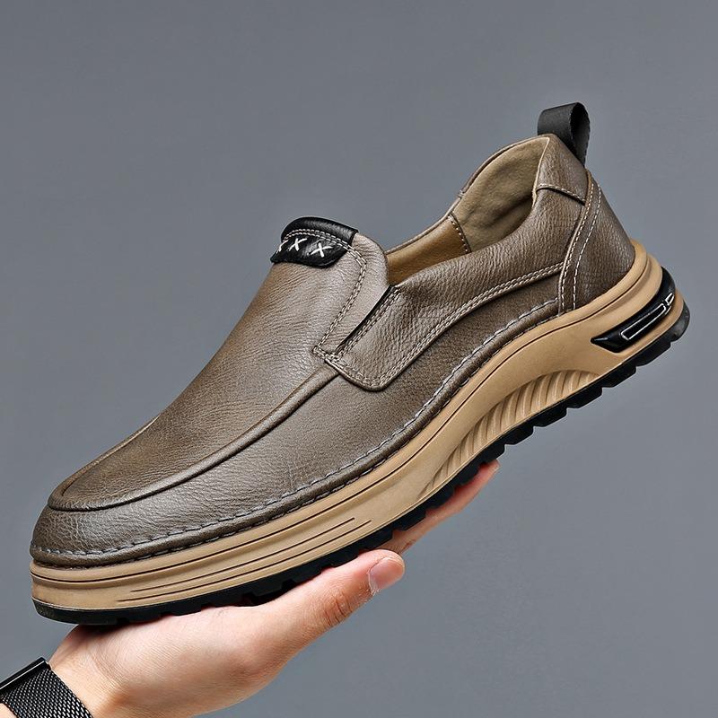 New Men's Comfort Walking Genuine Leather Loafers Soft Slip-On Casual Shoes with Breathable Lining & Anti-Slip Rubber Sole