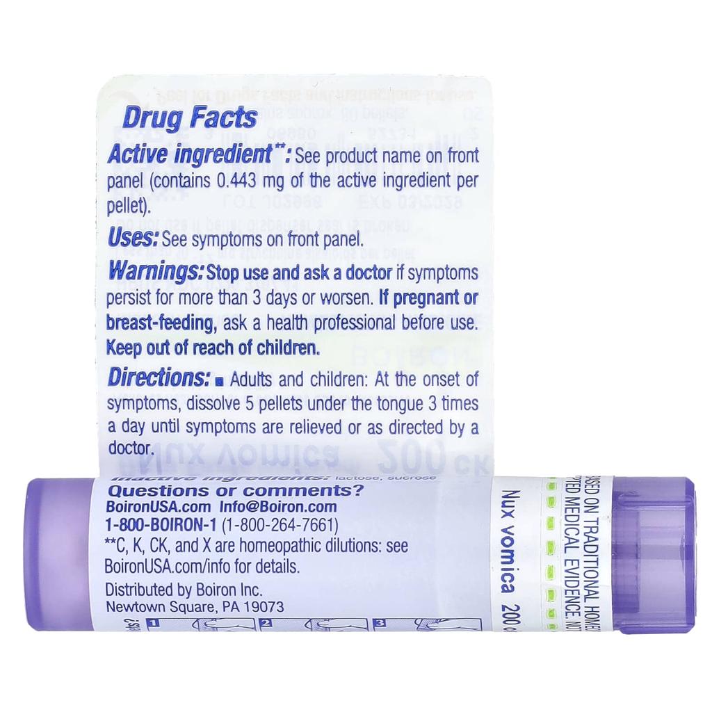 Nux Vomica, 200Ck, Heartburn Relief, Approximately 80 Pellets