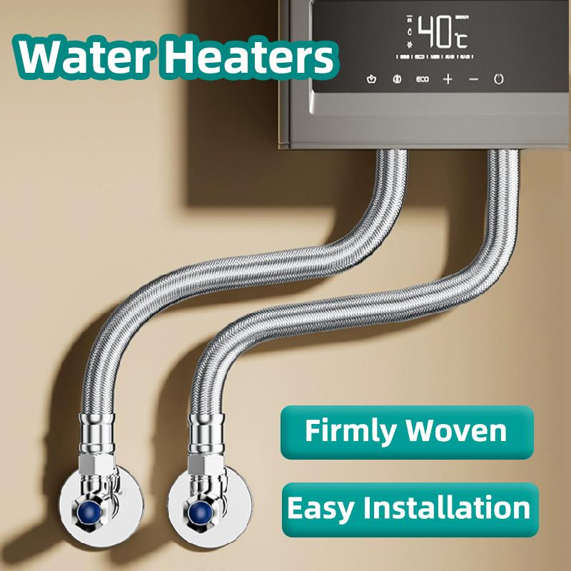 Toilet Water Heater Inlet Hose Thickened Explosion Proof Braided Hose Universal G1/2 High Flow Rate 304 Stainless Steel