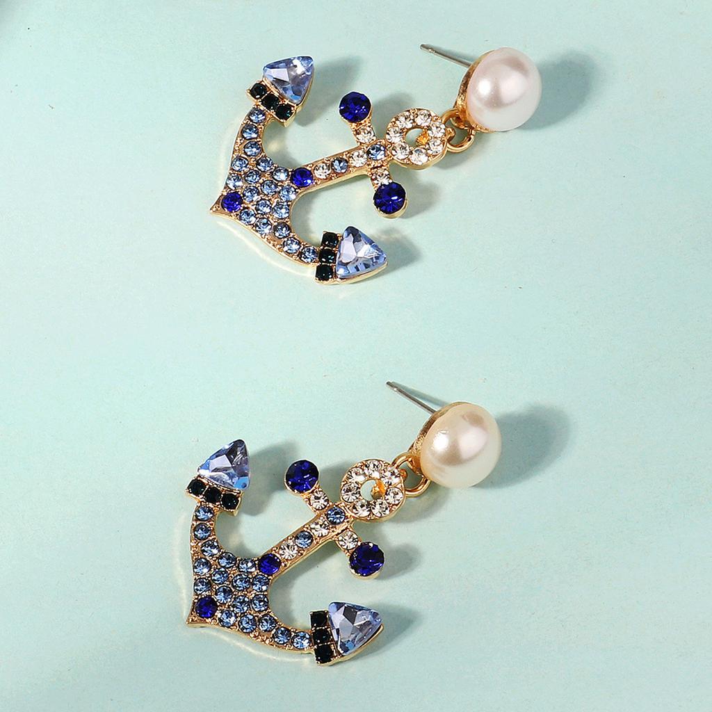 Ocean Theme Earring with Rhinestone Female Hypo-allergenic Lightweight Ornaments Gifts for Mom Wife Girlfriend
