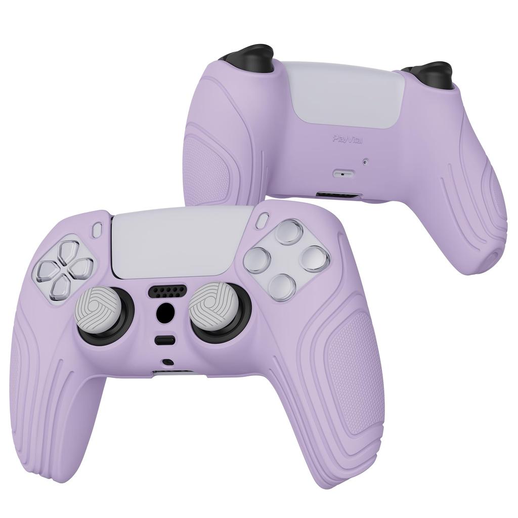 eXtremeRate PlayVital PS5 Controller Silicone Controller Ergonomic Soft Rubber Protective Case with Thumbstick Caps for PlayStation 5 Wireless