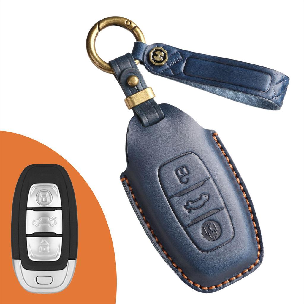 Leder Retro Schlüsselhülle für Hongqi H5/H7 - Handgefertigte Schutzhülle mit Schnalle