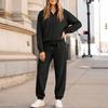 Women's Zip Up Hoodie and Jogger Set - Casual Two Piece Track Suit with Color for Activewear