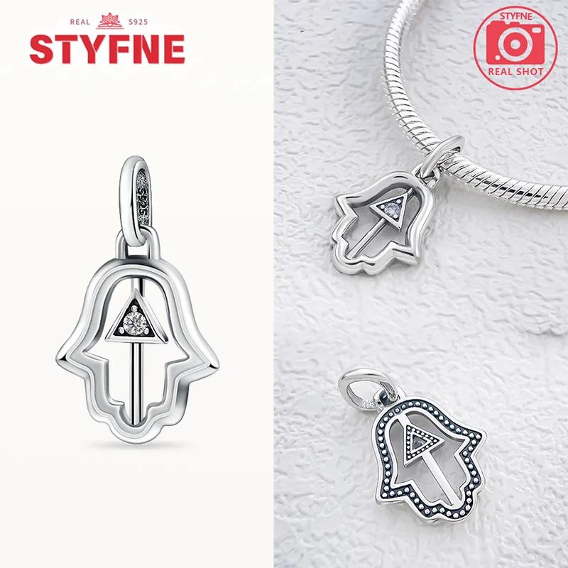 Copper Hamsa Hand Charm Lucky Hand Religion Bead Charms Fits Authentic Bracelets Diy Fine Jewellery Making Gifts for Women