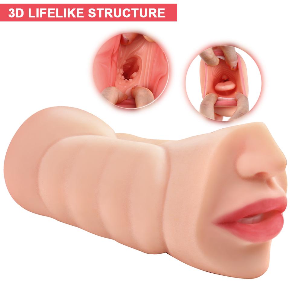 Pocket Pussy Male Masturbators with Lifelike Face, Sex Doll with Realistic Textured Mouth Vagina  Masturbator Adult Sex Toys for Men Masturbation