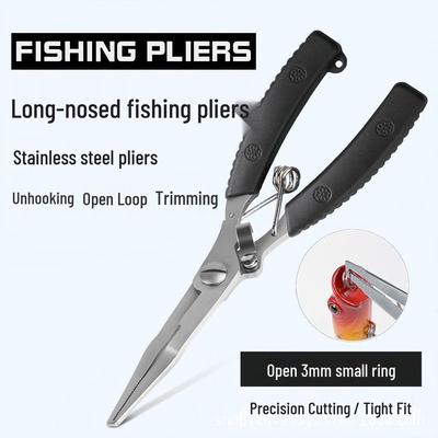 Stainless Steel Multi-Function Fishing Pliers with Line Cutter and Hook Remover