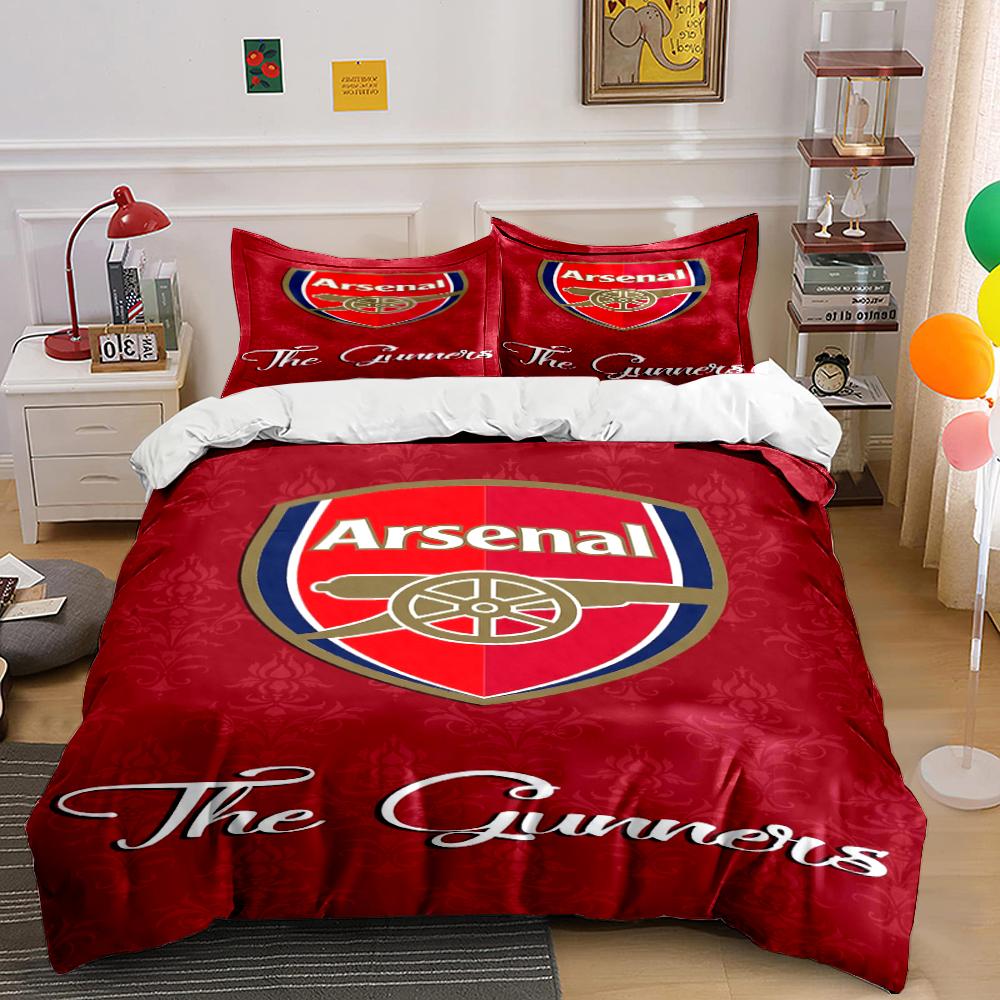 Arsenal Logo Red Bedding Set Bedding Duvet Cover Set Duvet Cover Pillowcases Home Decor (1 * Duvet Cover 2 * Pillowcases, Without Duvet Insert)