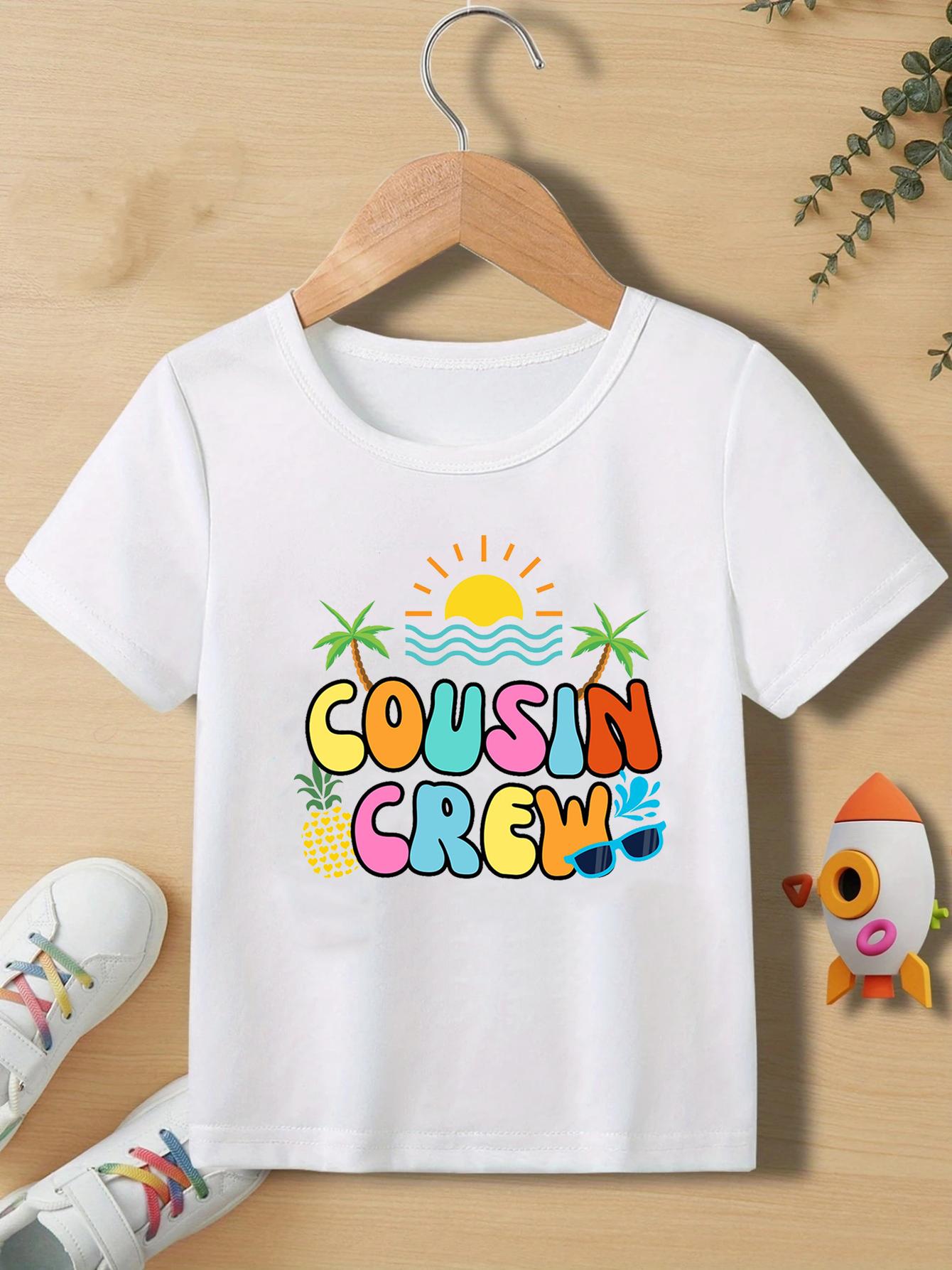 Cousin Crew Summer Vacation Kids TShirt Cousin Natural Kids Tee Summer Harajuku Casual Short Sleeve Tshirt BoysGirls Clothes 100