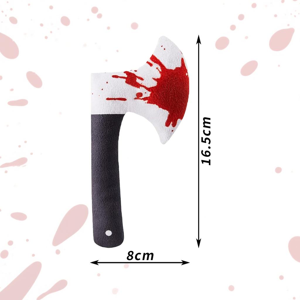 Halloween Plush Knife Axe Cat Toy, 4Pcs, Crinkle Sound with Catnip, Interactive Bite Toy for Kitten Indoor Play