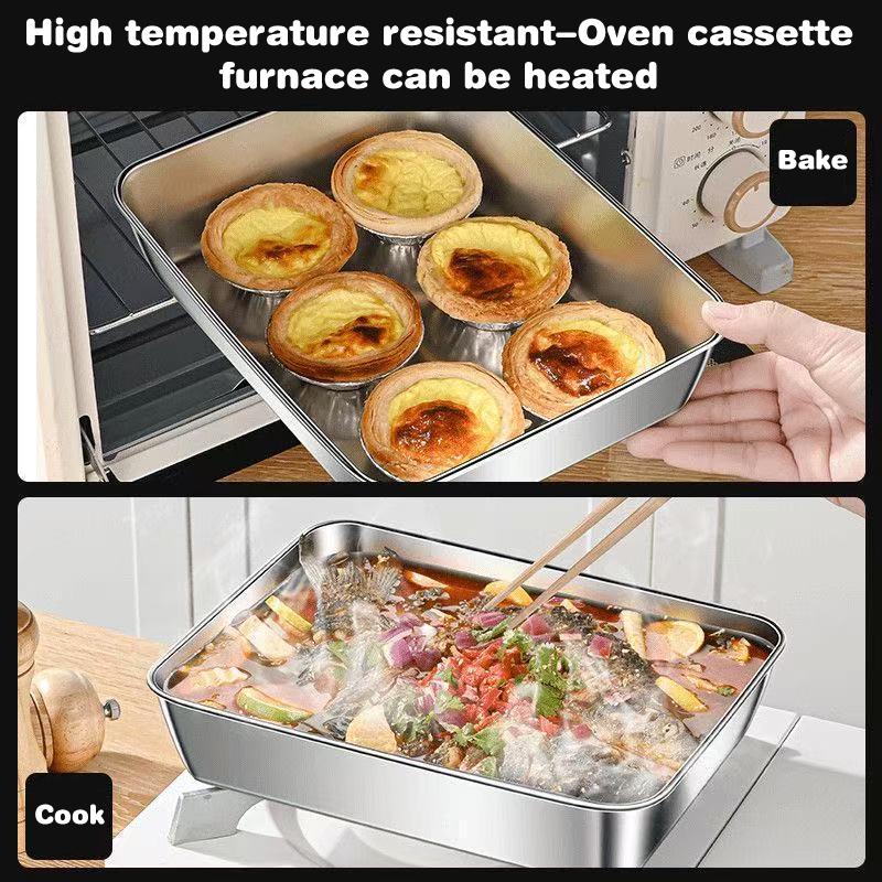 5 stk Matboks i rustfritt stål Friskholdsbeholder med lokk, Rektangulær Pølse Nudler Fruktskål