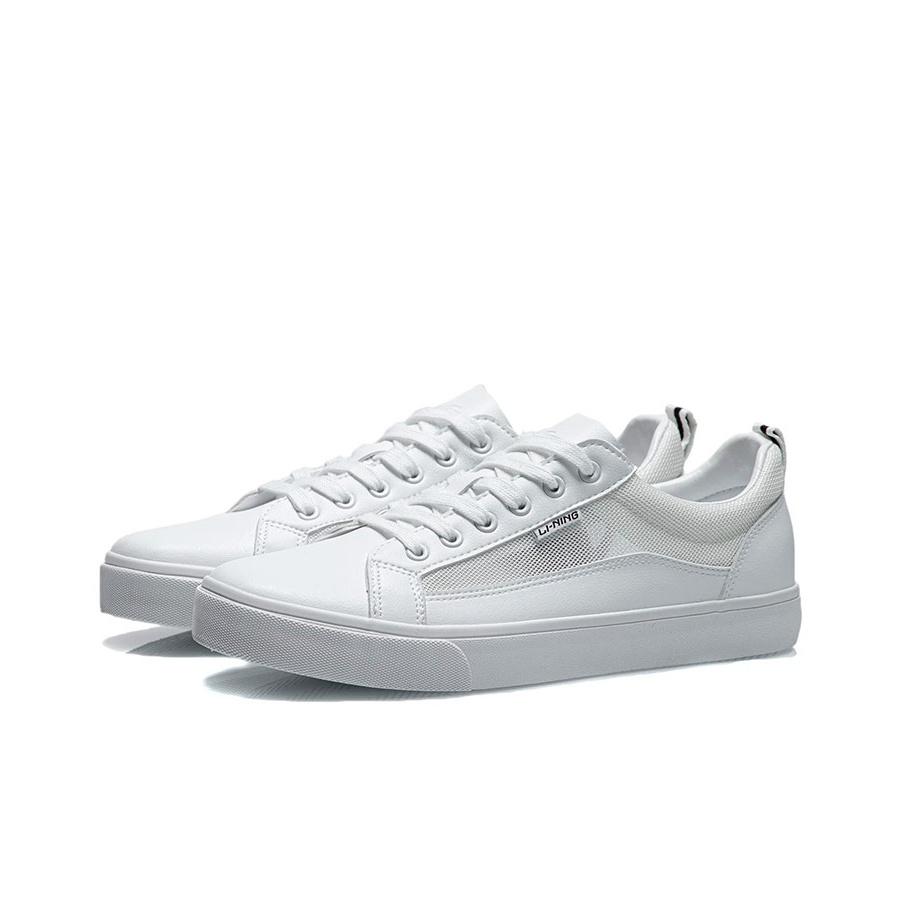 Li-Ning Durable Breathable Low-Top Skate Shoes Men Sneakers Standard-White AGCR397-1