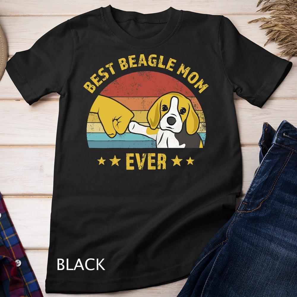 Womens Cute Best Beagle Mom Ever Retro Vintage Gift Puppy Lover Unisex T-shirt