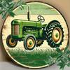 Retro TractorThemed Circular Iron Wall Decor Perfect for Home Caf Restaurant Garage Porch Holiday Gift