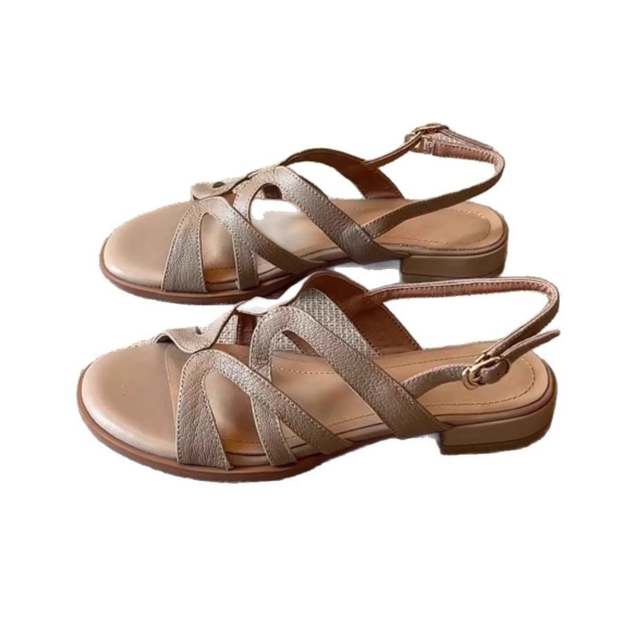 Schafsleder-Version~ Sommerweiches Leder weiche Sohle atmungsaktive flache Schuhe neu vielseitig lässig runde Spitze Zehenfrei Sandalen Damenschuhe