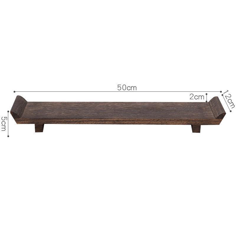 Solid Wood Tea Tray & Cup Holder Stand - Desktop Tea Set Storage & Display Shelf