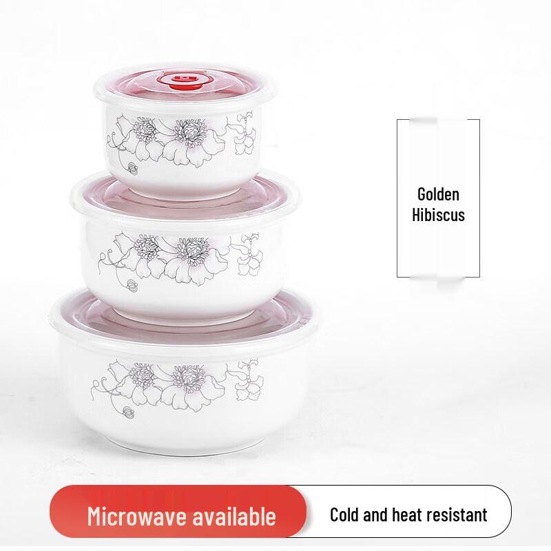 Qiwei 3-Piece Ceramic Microwave Food Storage Set