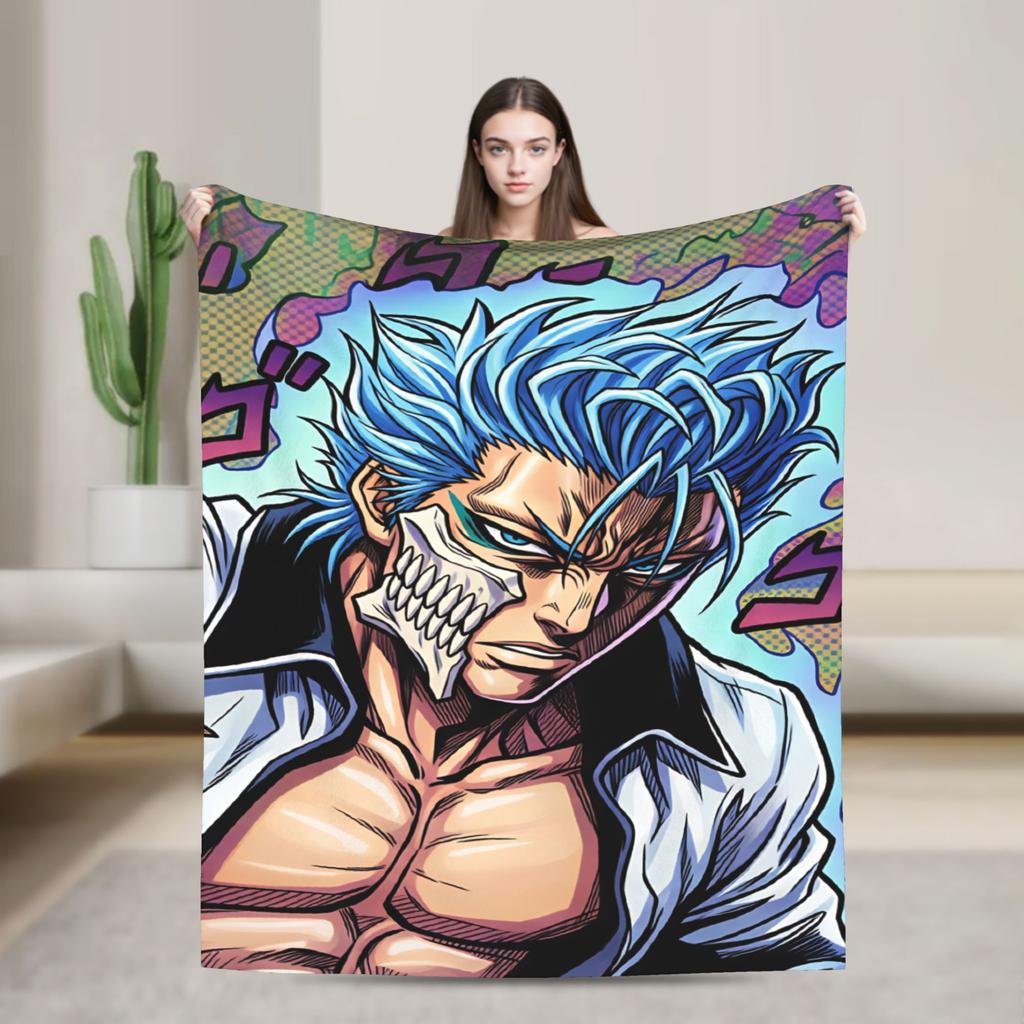 Bleach Kurosaki Ichigo Anime Cartoon Blanket Quality Warm Throw Blanket Winter Airplane Travel Outdoor Print Bedspread