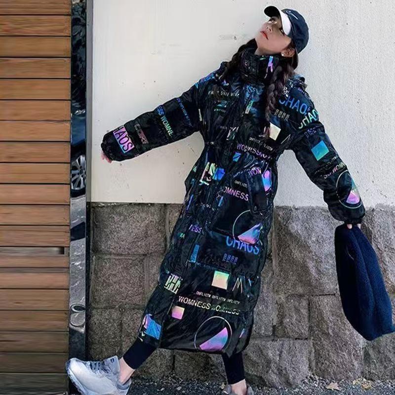 Damskie bawełniane ubrania Wyściełane nowe kolano Kolorowa zagęszczona kurtka puchowa